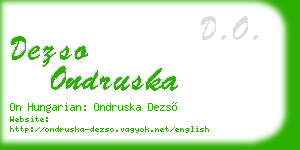dezso ondruska business card