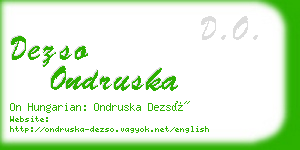 dezso ondruska business card